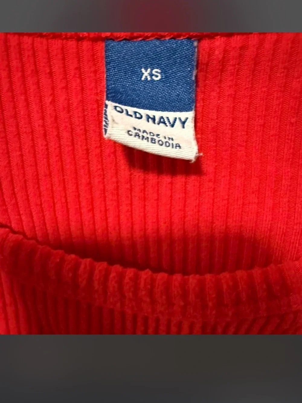 VTG Style Old Navy Plaid Flannel & Red Ribbed Top Set size XS